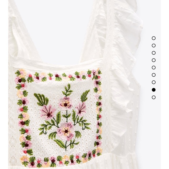 ZARA embroidered midi dress with ruffles - Picture 7 of 10